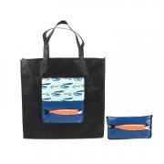 Promotion folding foldable shopping bag with photo on it