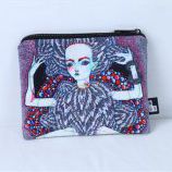 Full color durable cosmetic pouch with zipper ith zipper mak