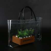Clear PVC Handle Bag with plastic handle